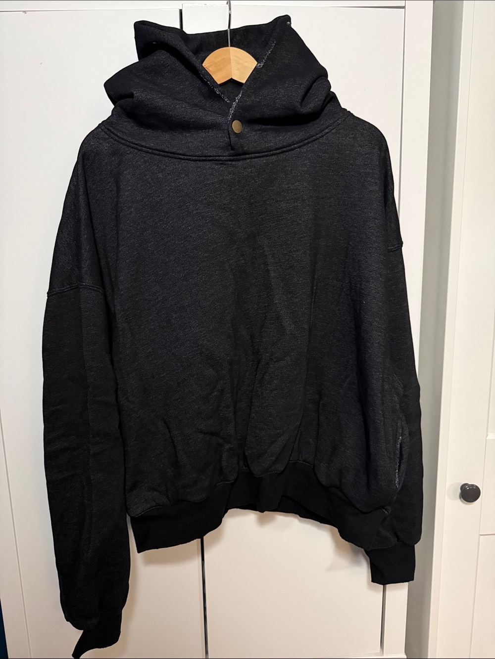 Men's Black Hooded Sweater - Classic Pullover
